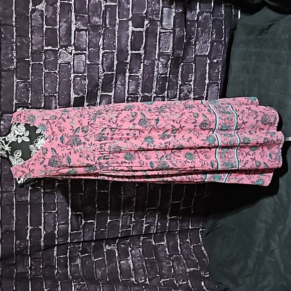 J. Jill Dresses & Skirts - J Jill Maxi Tank Dress Boho Floral Style  Pink & Blue Size Medium